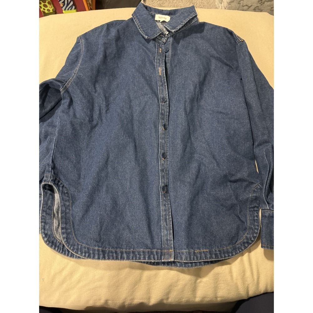 Bohme Women's Heavyweight Oversize Jean Button Down Shirt Jacket Sz M/L